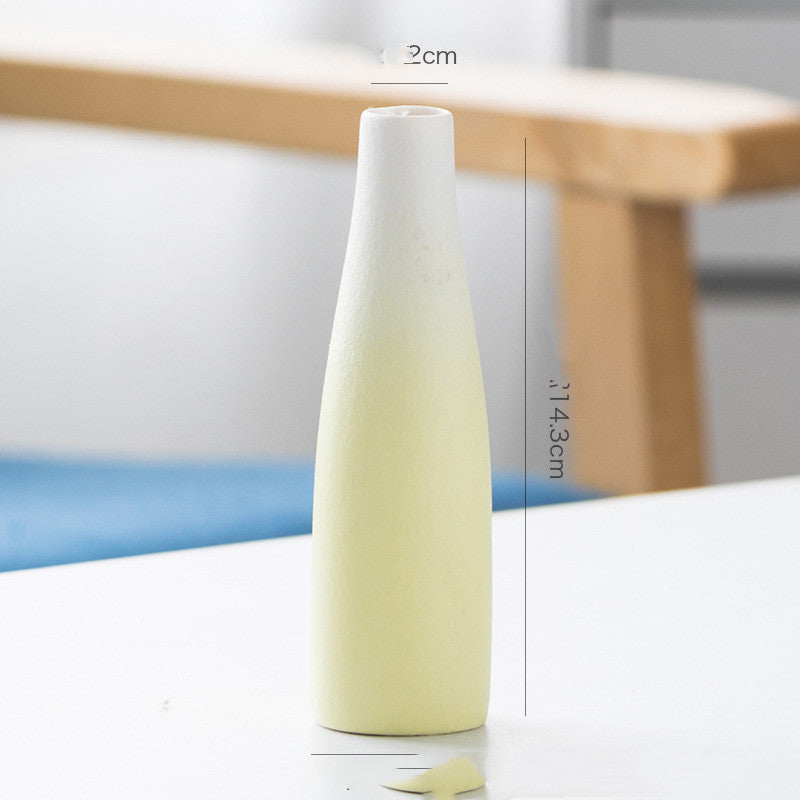 Ceramic Small Mouth Vase Crafts Home Decoration Accessories Nordic Ins Gypsophila