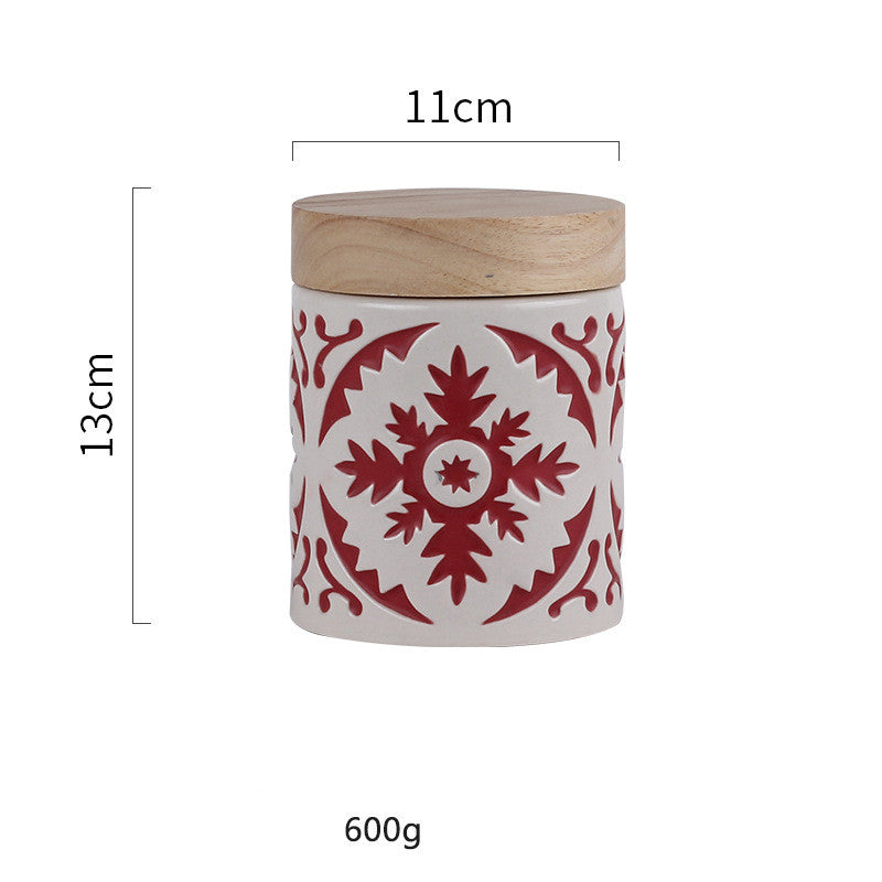 Retro StorageJar With Wooden Lid